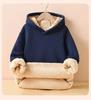 Girls' Plus Velvet Lambswool Hooded Sweatshirt - Warm, Thickened Pullover for Spring 2026 Trend