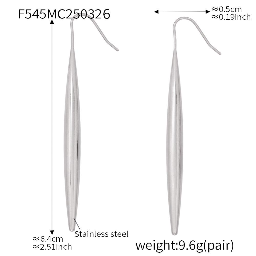 Qiong Yao Minimalist Gold-Plated Stainless Steel Drop Earrings