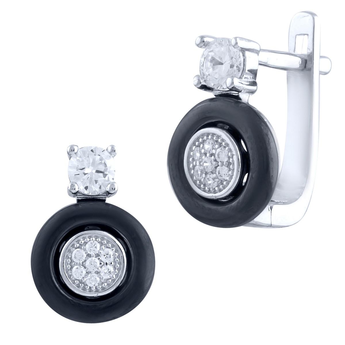 

Срібні сережки з керамікою (1904183)