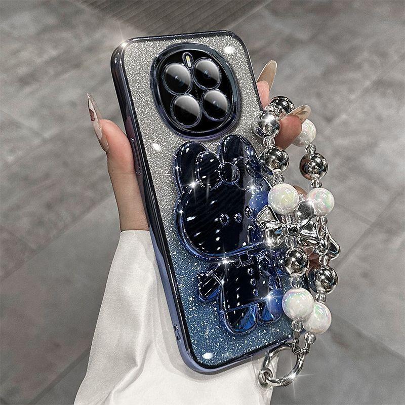 Niedliches Kaninchen Make-up Spiegel Ständer Hülle für Magic 7 Lite 6 5 Pro Magic7 Pro Honor X9A/B X9C X7A/B C Luxus Armband Schutzhülle