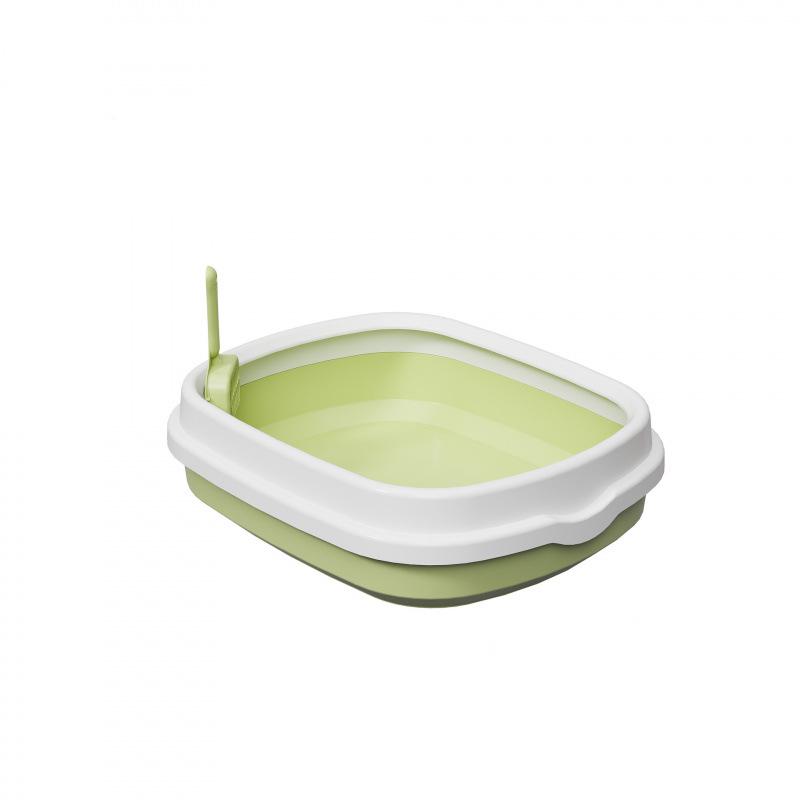 Extra Large Semi-Enclosed Anti-Splash Cat Litter Box, Plastic Pet Toilet