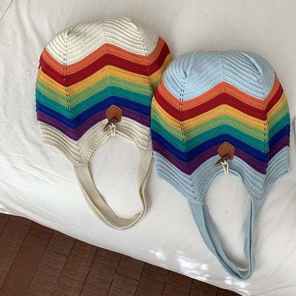 Breathable Crochet Shoulder Bag Large Capacity Seaside Vacation Handbag Knitted Tote Bag  Female