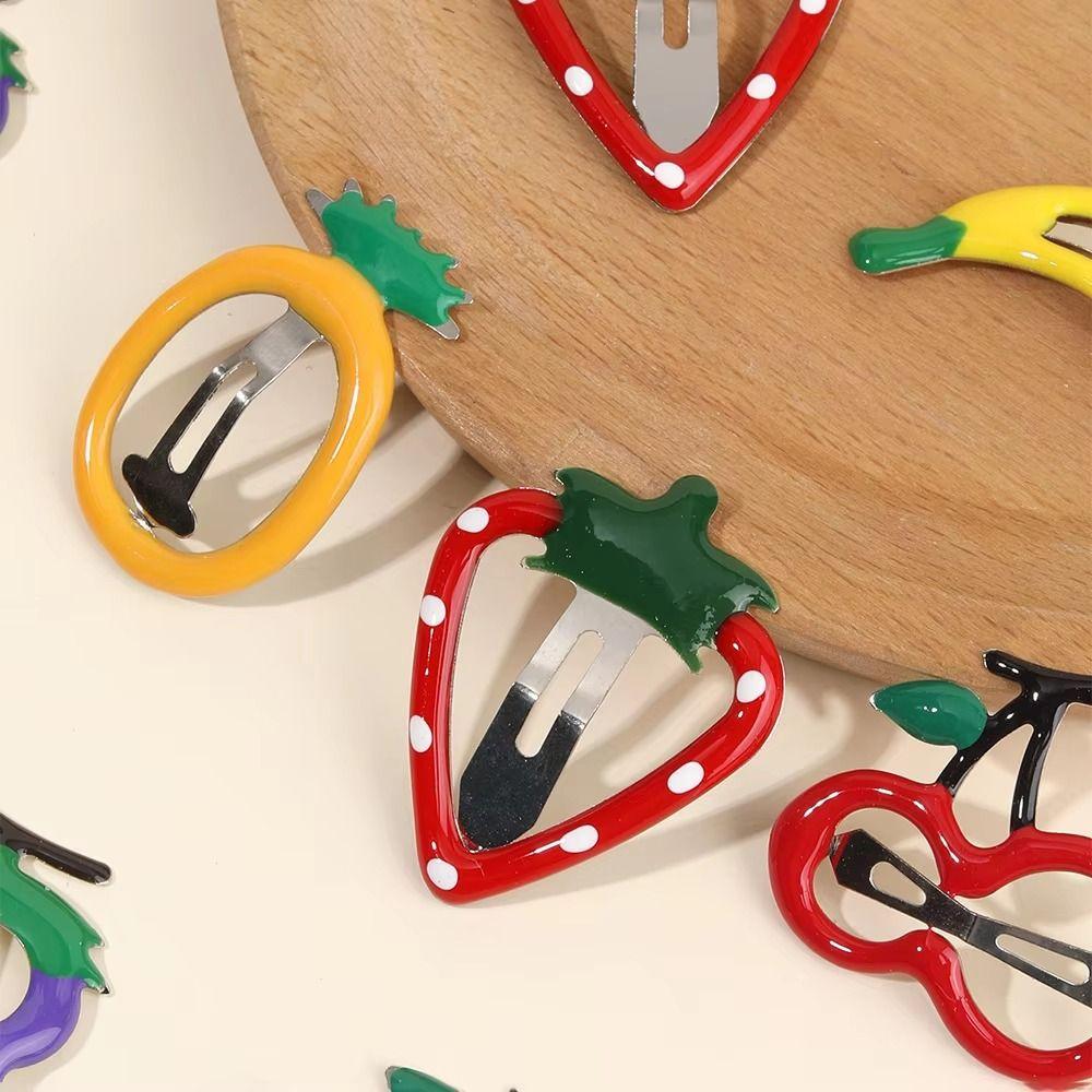 20PCS Bright Color Fruit Hair Clip Fruit Shapes Apple Side Clip BB Hair Clips Daily Styling