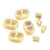 4Sets Metal Double Hole Adjustment Clasps Beads Gold Stopper Spacer Beads For Bracelet End Caps Connector For DIY Jewelry Making