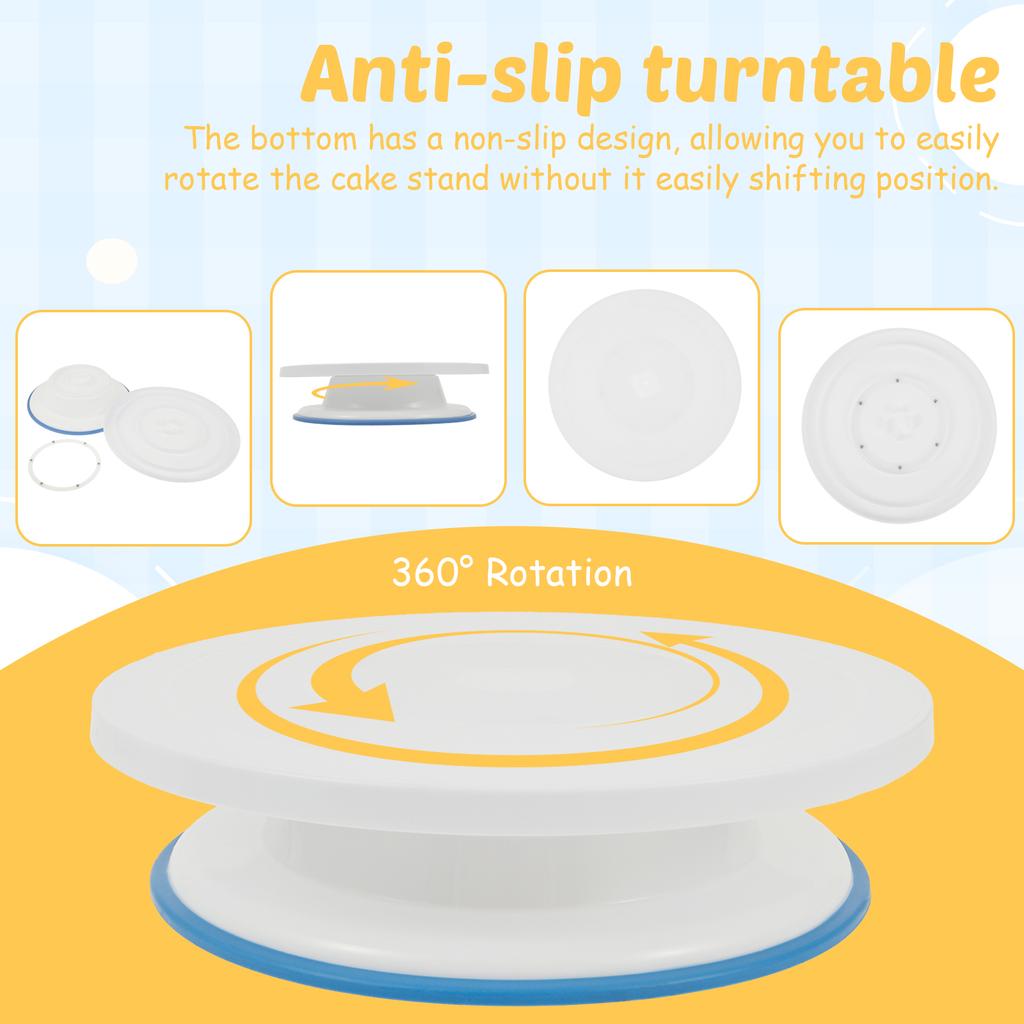 63/82Pcs Cake Decorating Tools Kit Cake Baking Accessories Set DIY Baking Tool Accessories Bake Pastry Turntable Kit for Kitchen