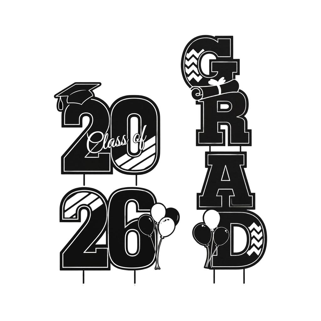 Class of 2026 Graduation Yard Sign, Stake Decoration for Outdoor Celebration