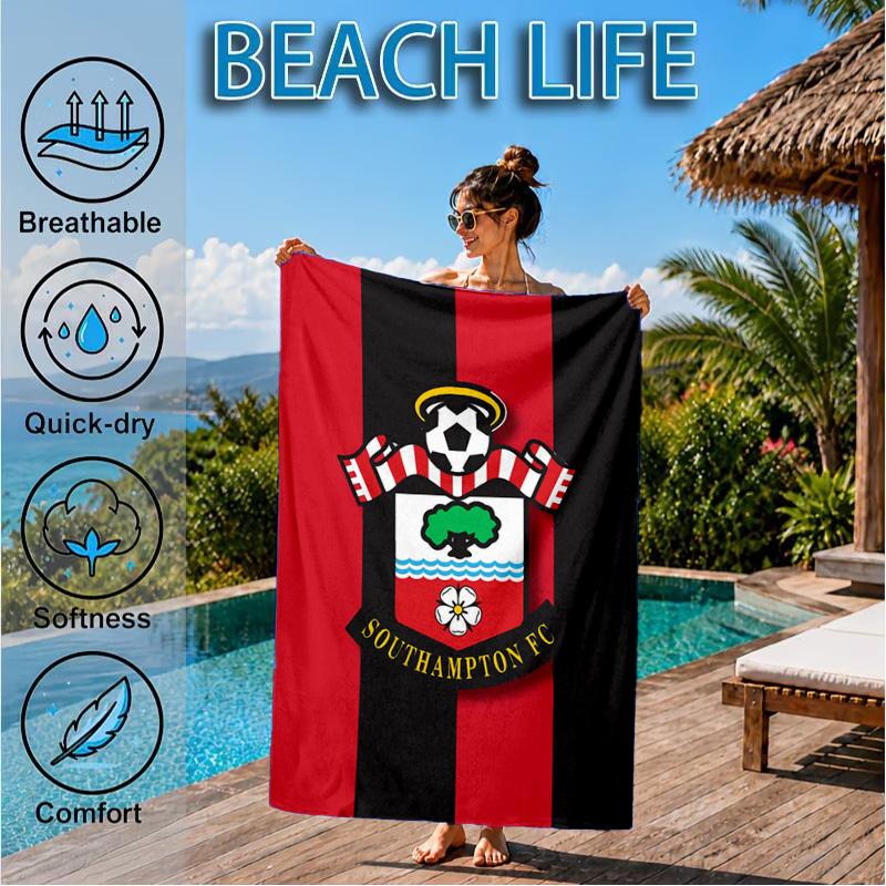 FC-Wappen-Design aufgedrucktes Mikrofaser-Strandtuch, Weich und saugfähig, Schnell trocknend, Ideal für Sommerreisen, Strand-Essential, Schwimmbad