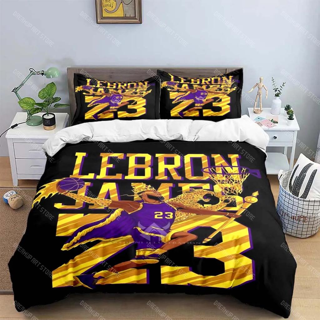 2025 Fashion Basketball Star A-LeBron J-James Printing Bedding Set Duvet Cover Comforter Bed Youth Kids Girl Boys Birthday Gift