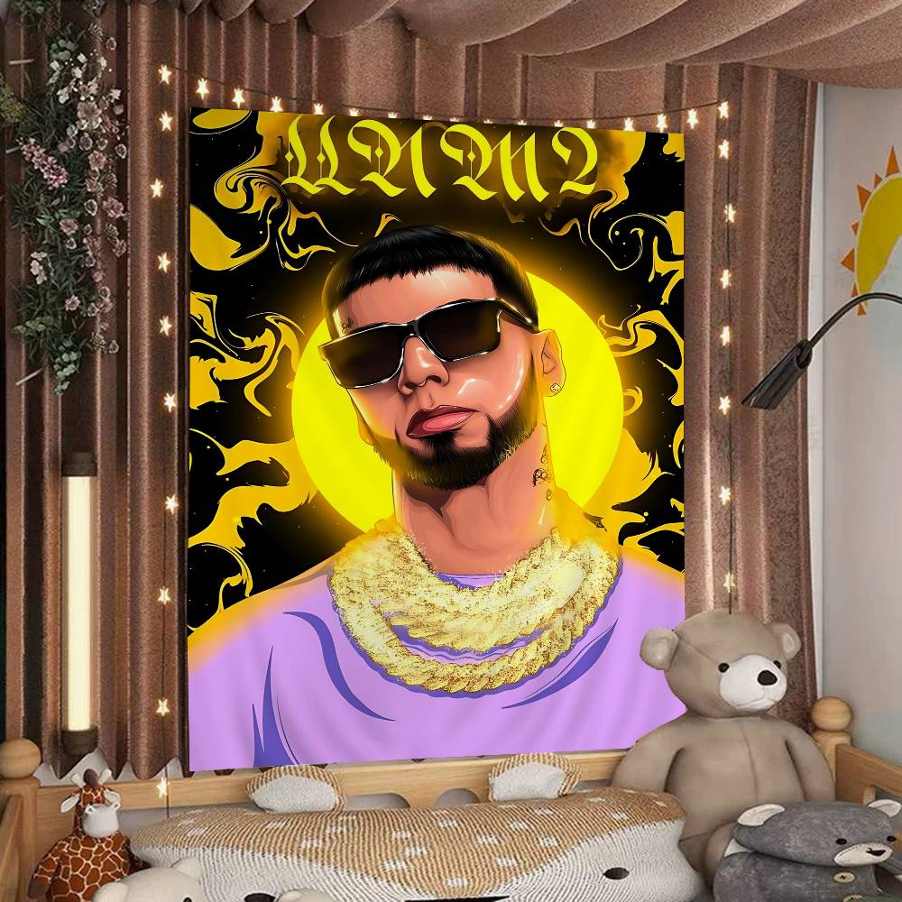 

Rapper Real AAnuel AA Tapestry Art Printing Cheap Hippie Wall Hanging Bohemian Wall Tapestries Mandala Art Home Decor 74x94cm(29x37in)