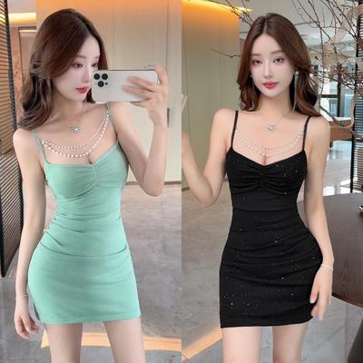 Promi-Temperament V-Ausschnitt sexy Netz kurzes Hosenträgerkleid eng Club Fuß Hüfte Kleid Kleid Kleid