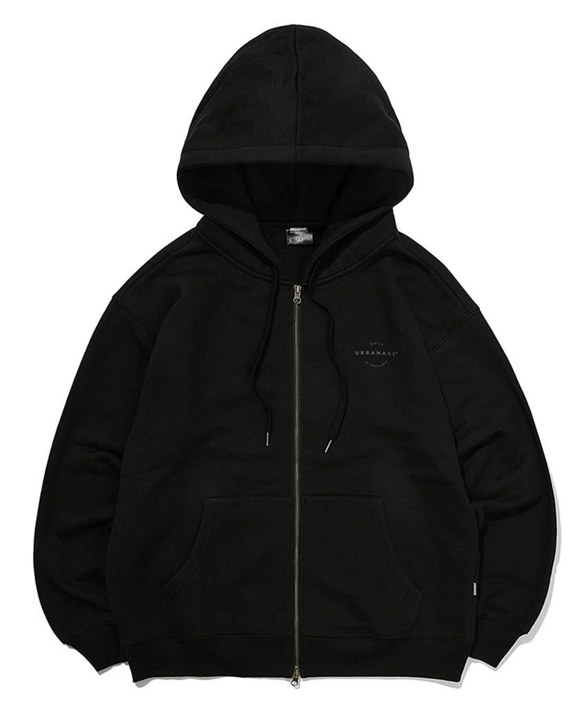 Urbanage Daily Standard Zip-Up Hoodie Black