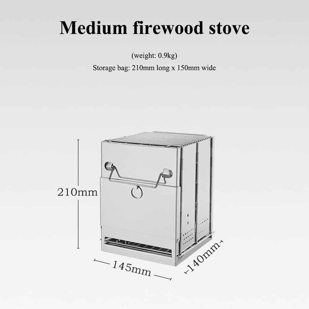 

Portable Camping Wood Burning Stove Folding Camp Stove Stainless Steel Campfire Stove for Outdoor Cooking Picnic Hiking BB