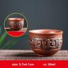 Retro Purple Clay Dragon Pattern Tea Bowl Zhu Mud Teacup Handmade Relief Dragon and Phoenix Tea Cup Portable Master Cup Tea Set