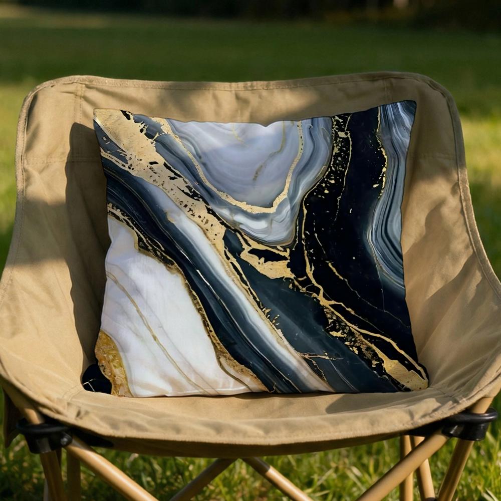 Minimalist Marble Patterned Cushion Cover Soft Reversible  Durable Pillow Cover  MultiScene Use for Home  Car Daily Comfort