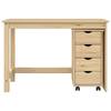 Desk Cabinet Set 2 Pieces Brown Solid Pine Wood