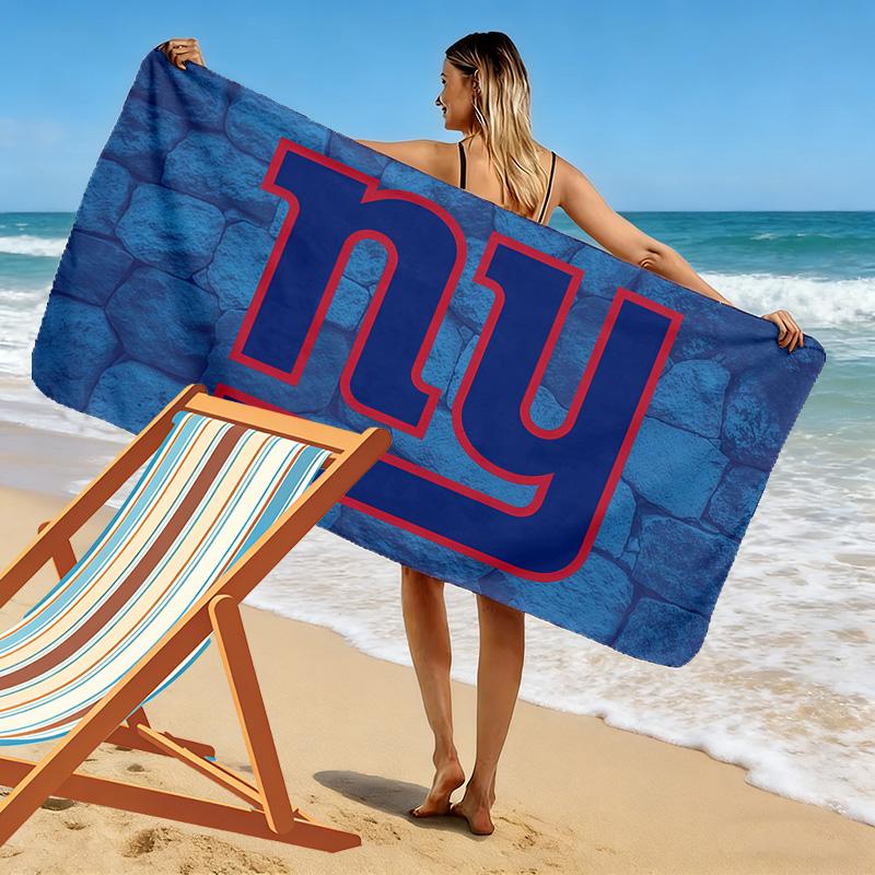 New York Giants Print Beach Towel, Large Soft Quick Dry Towel for Beach Camping Swimming