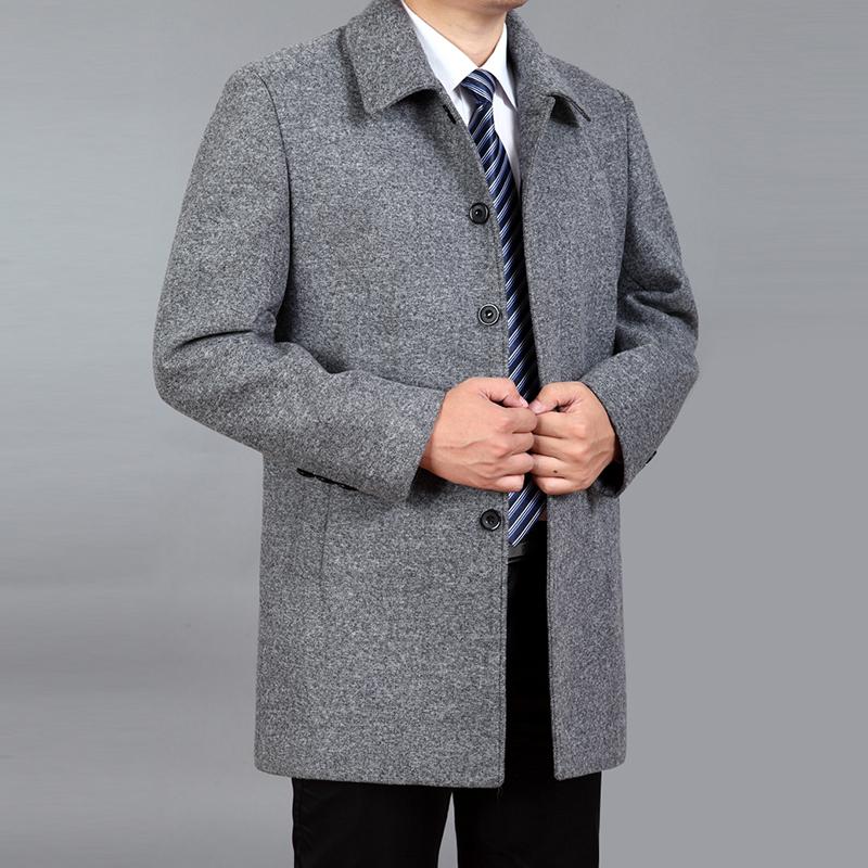Men Wool Coat Autumn Winter Wool Overcoat Woolen Jacket Male Pea Coat Plus Size 7XL