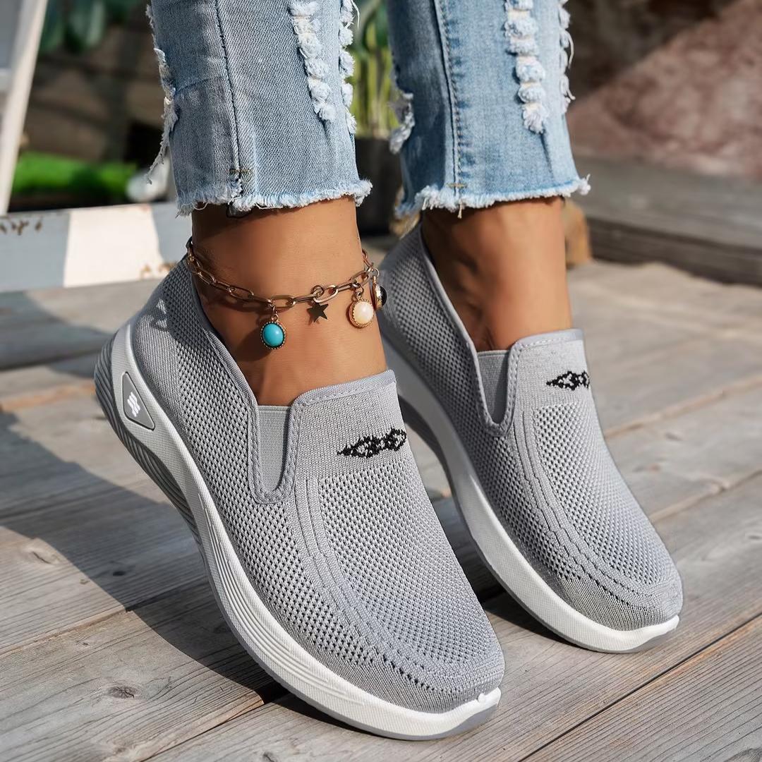 

Summer New Womens Cutout Sneakers Casual Breathable Slip on Walking Shoes Lightweight Outdoor Flat Shoes 43 сірий