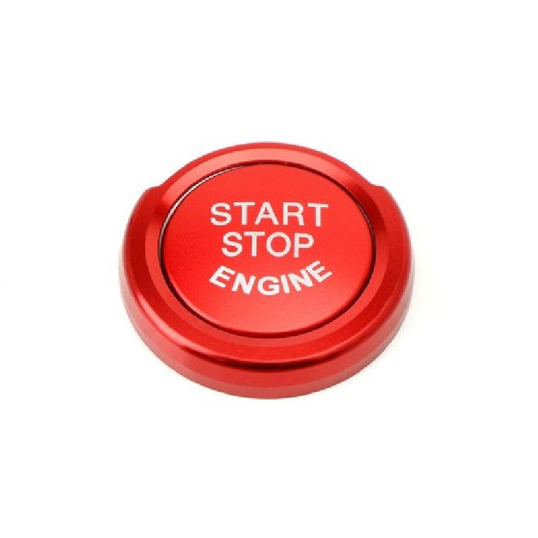 Red Aluminum Keyless Engine Push Start Button w/Surrounding Ring Trim For BMW