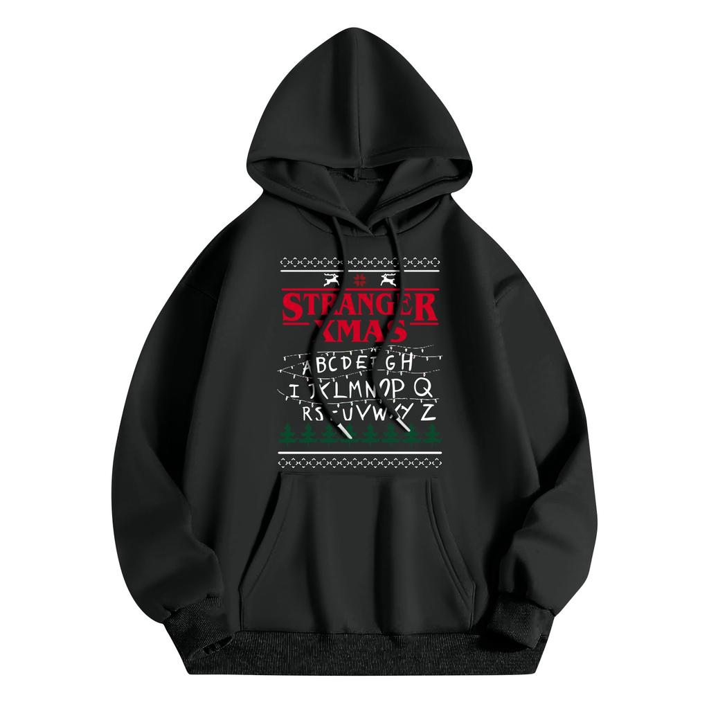 Women's And Men's Unisex Fashion Casual Outfit Sweatsuit Long Sleeve Top Printed Hooded Sweatshirt