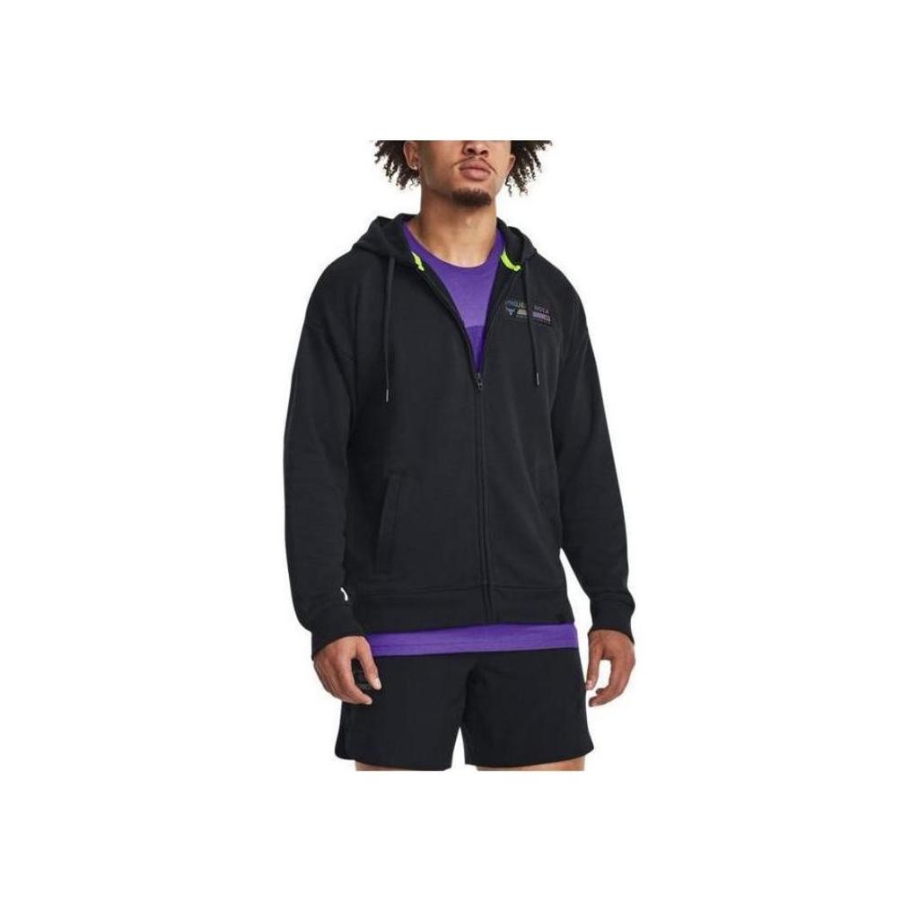 Under Armour Johnson Series Solid High Weight Cotton Knit Sports Zip-Up Hoodie Men hoodies Green 1380151-390