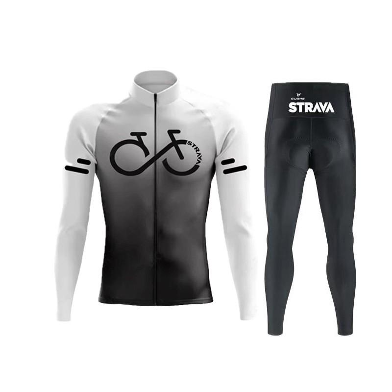 Unisex Long Sleeve Cycling Jersey Set Mountain Road Bikes Quick-Dry Performance Apparel
