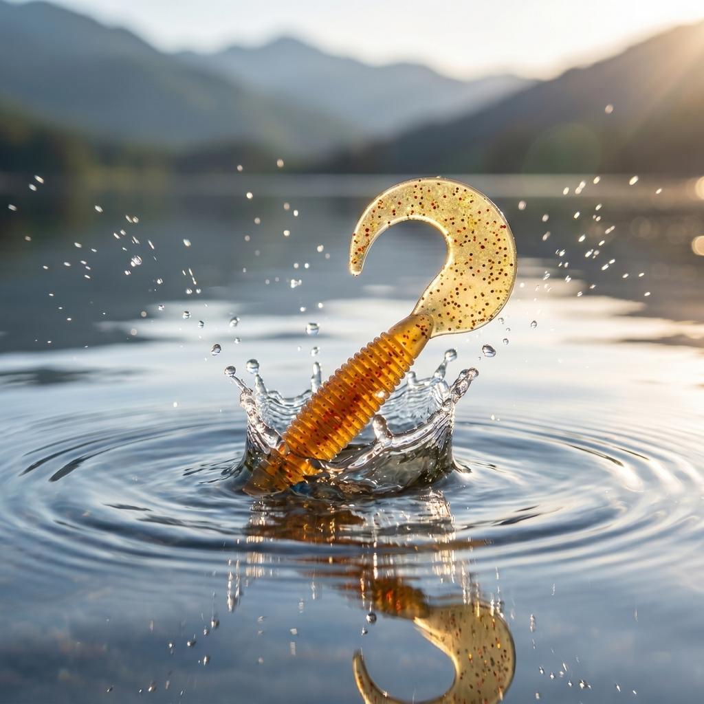 Miękka przynęta wędkarska 9cm Grub z kręconym ogonem Przynęta z żebrowanym korpusem Miękki robak Swimbait do wędkarstwa słodkowodnego i słonowodnego