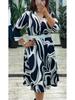 European & American Fashion Elegant Print Dress