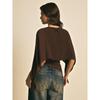 2026 Women's Cape Sleeve T-Shirt Slim Fit Round Neck Chiffon Blouse Elegant Asymmetrical Top