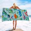 1pc Playful Dinosaur Print Polyester Beach Towel, 2D Printed, Festival-Ready, Quick-Drying/Soft, Ideal for Beach/Camping/Surfing