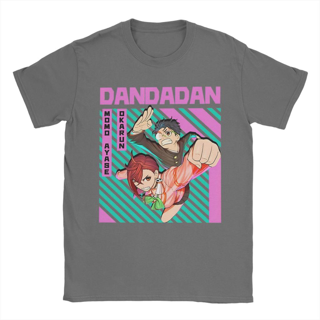 Funny Colorful Okarun Ayase Dandadan Tshirts Men's Cotton Short Sleeve Anime O-neck Summer Tops Shirts