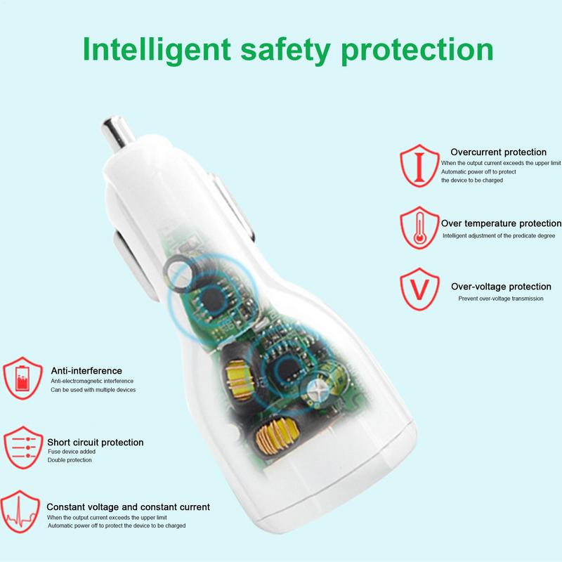 QC3.0 Fast Charging 3.1A Dual USB Car Charger Cigaretted Lighters Power Adapter for mobile phone computer camera