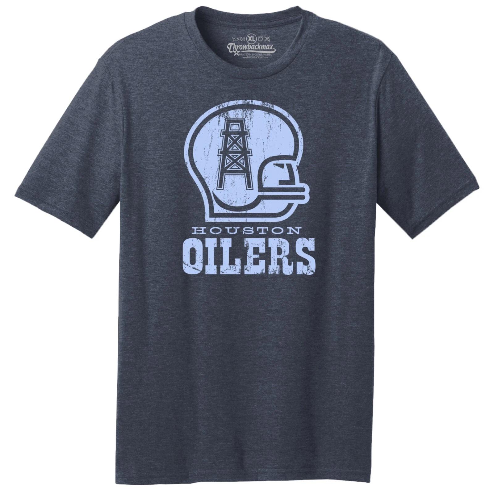 Houston Oilers 1960 AFL Football TRI-BLEND Tee Shirt - Houston Texans 4XL