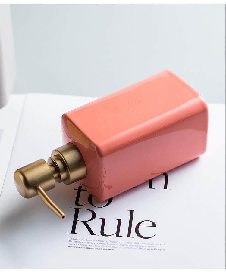 Wiederbefüllbare Keramik-Spenderflasche für Seife, Gel, Shampoo oder Lotion - Hotel Stil