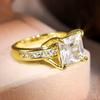 Princess Square CZ Finger Ring Female Luxury Wedding Band Accessories Gorgeous Gold Color Engagement Accessories Jewelry