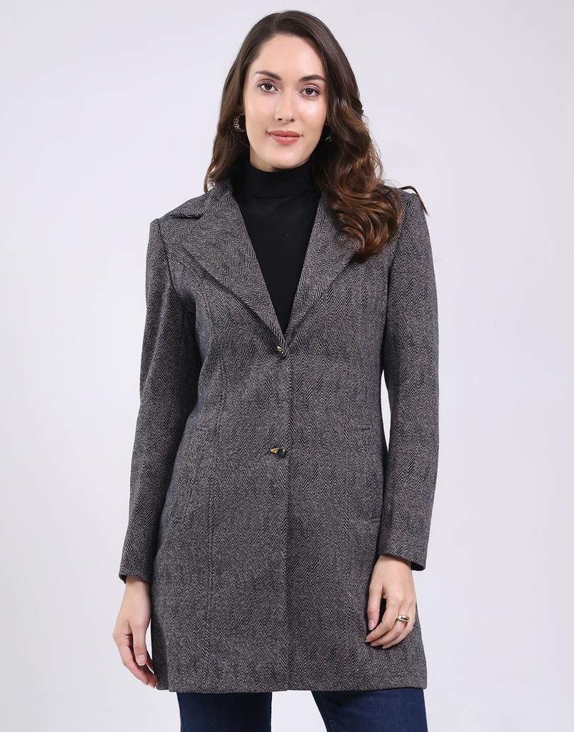MONTE CARLO Women's Notch Lapel Full Sleeve Coat
