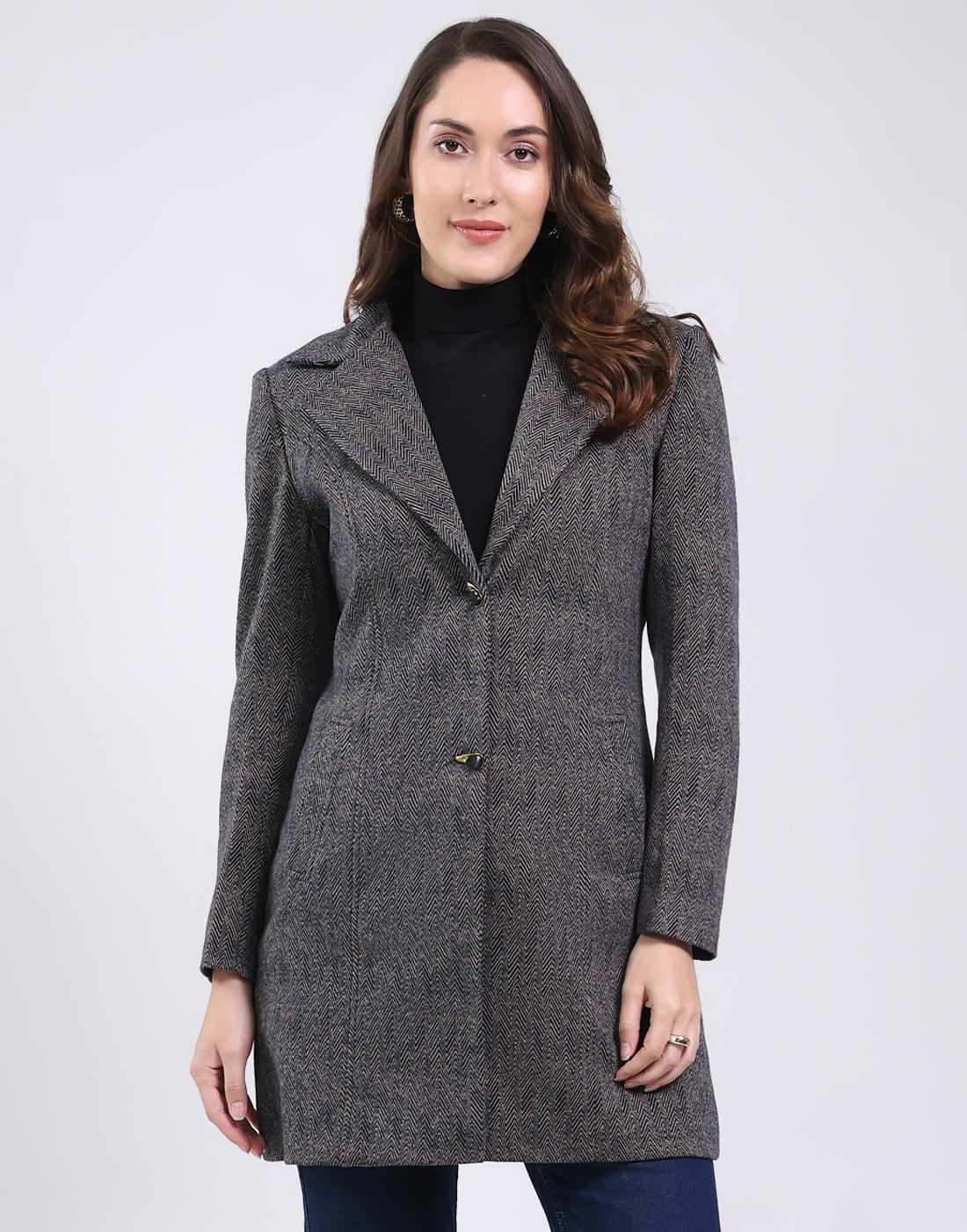 

Monte Carlo Women s Notch Lapel Full Sleeve Coat M чорний