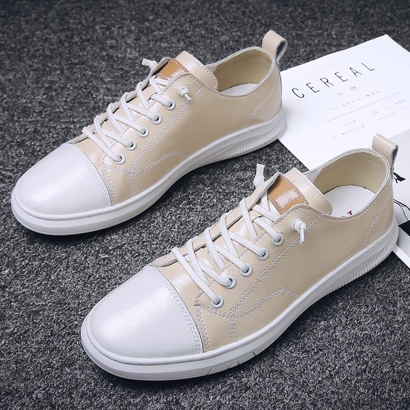 Men Fashion Lace-Up Genuine Leather Shoes Non-slip Wear-Resistant Sports Shoes Comfortable Flat Slip-on Casual Driving Shoes2024