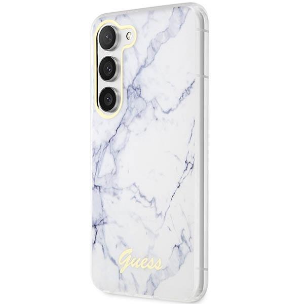 Etui do Samsung Galaxy S23 Guess Marble Białe