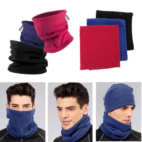Winter Thermal Men Women Sports Neck Warmer Beanie Face Mask Snood Hat Scarf