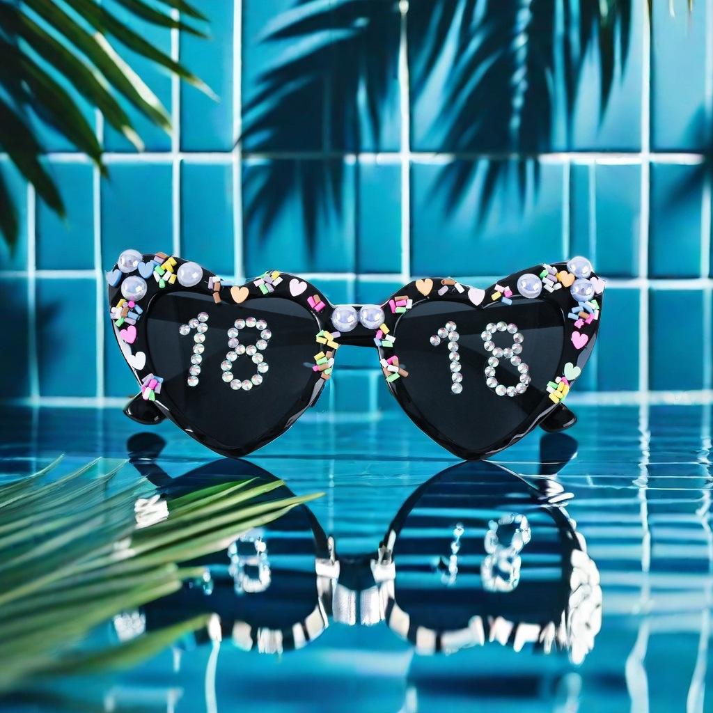 TEMU Black Birthday Party Sunglasses, Unisex Sexy Design 2025.