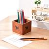 Creative Cartoon Wooden Pen Holder, Simple Wooden Succulent Flower Pot for Groceries, Desktop Finishing and Storage Box.