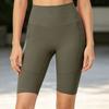 High Waist Running Shorts for Women Quick Dry Sports Biker Shorts with Hidden Pockets Compression Fit Five Inch Inseam Gym Yoga Tights