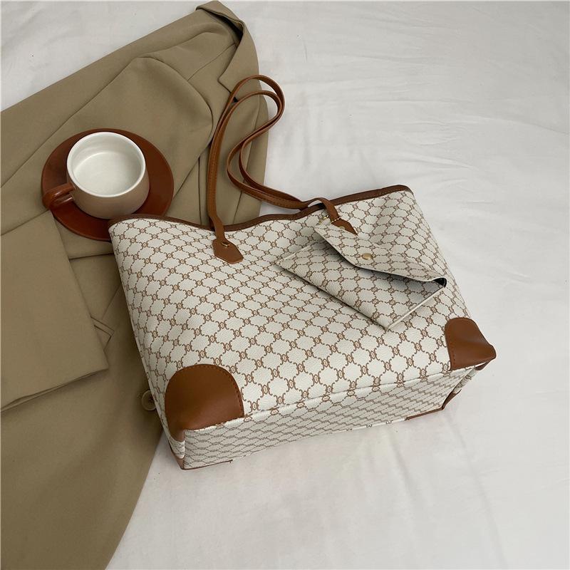 

2024 new retro shoulder bag commuter bag fashionable portable tote bag simple and fashionable large-capacity bag women s bag