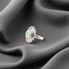 Aqua Chalcedon Edelstein 925 Sterling Silber Handgefertigt März Geburtsstein Ring RR-49-17