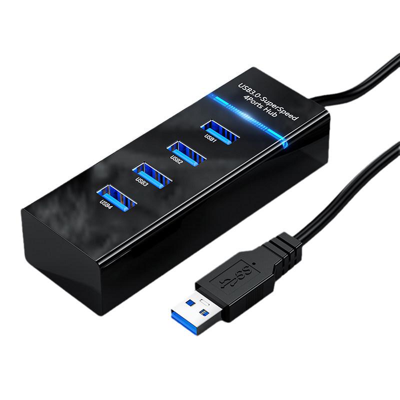 USB 3.0 Hub Splitter: External Laptop Dock for Mouse, Flash Drive Expansion (1-to-4)
