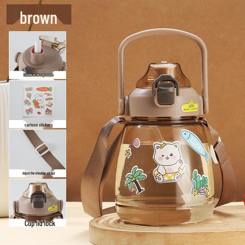 

Children s Large Capacity Plastic Straw Water Bottle