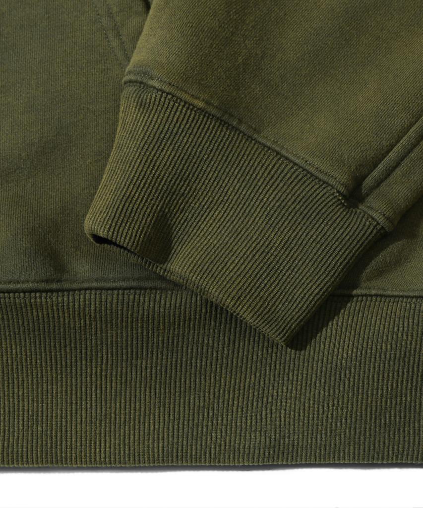 Trillion Domingo Pigment 2-Way Sweat Hoodie Zip-Up (Khaki)