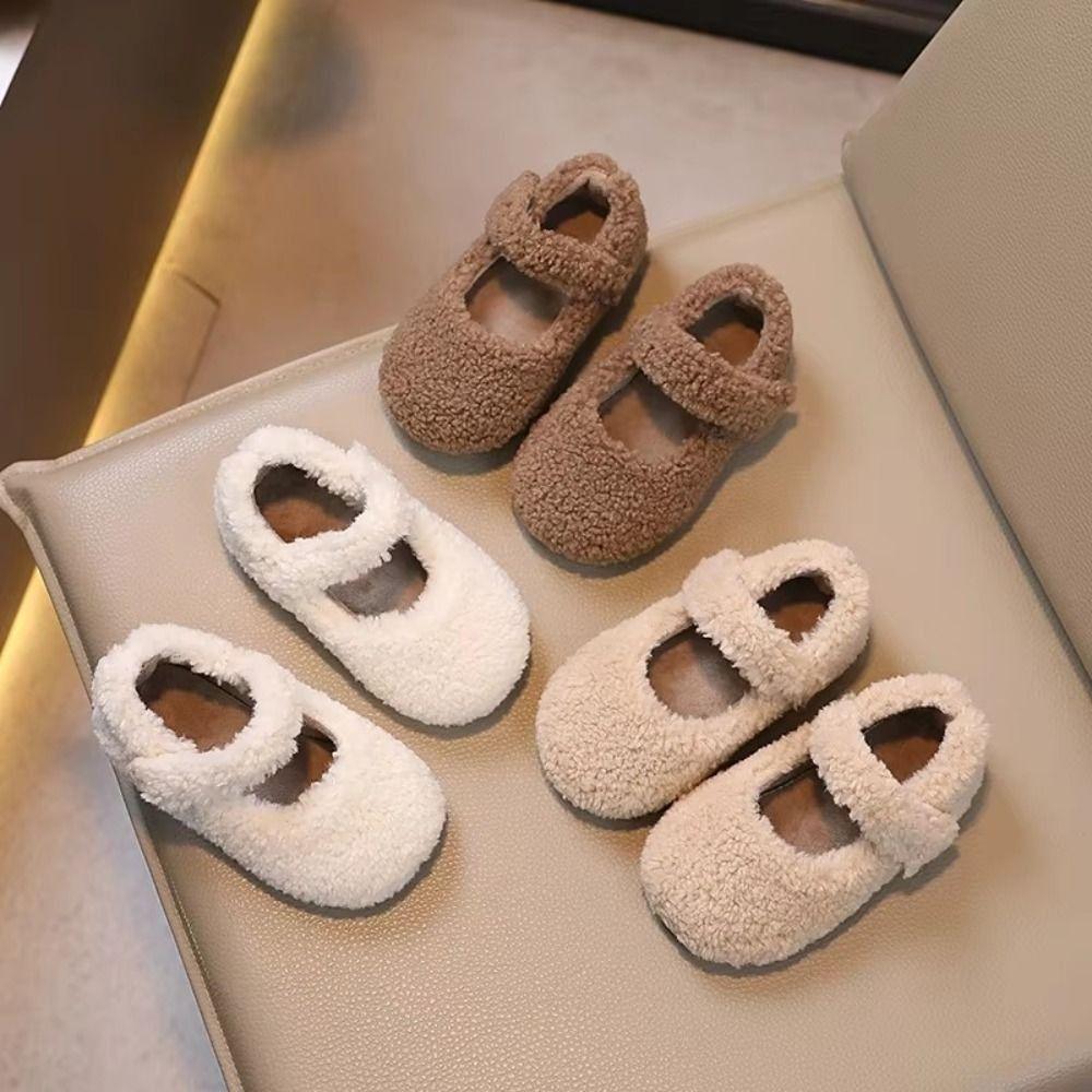 Non-Slip Fleece Fur Shoes Warm Winter Shoes Fashion Children Flat Shoes  Kids