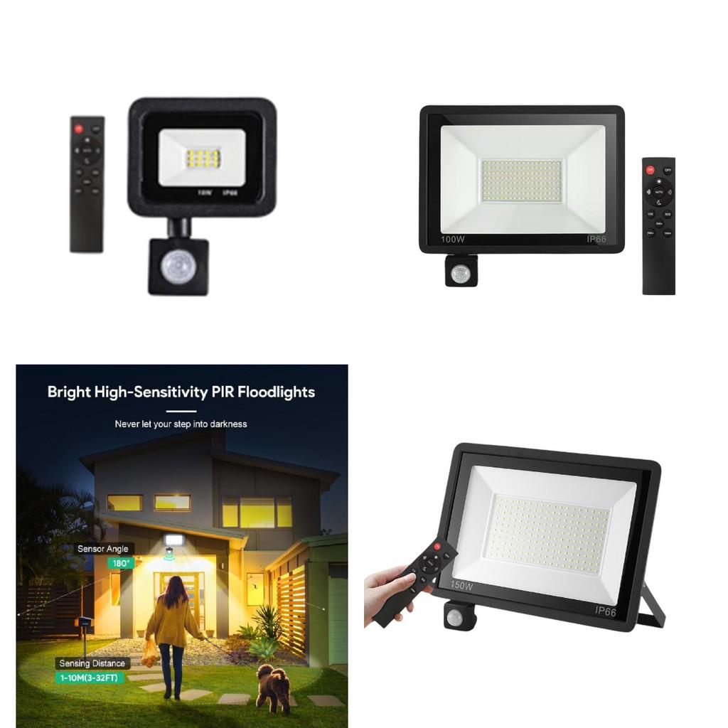 LED dálkově ovládané povodňové světlo se senzorem pohybu, vodotěsné IP66, pro venkovní zabezpečení